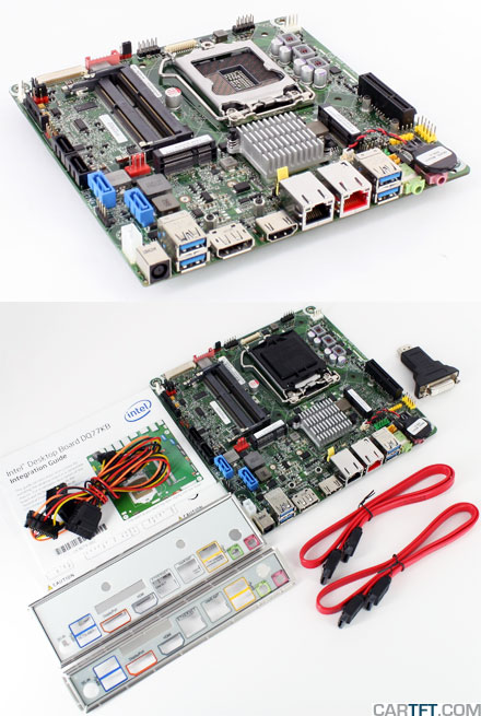 Intel DQ77KB (f�r i3, i5, i7 vPro [Sockel LGA1155], Ivy/Sandy Bridge, vPro, AMT 8, Thin-Mini-ITX)